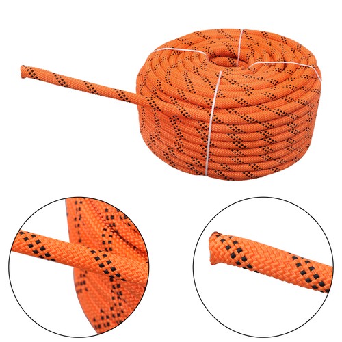 Solid Spare 3/8in X 120ft 48 Stranded Braided Rope Orange & Black 3430 Pounds