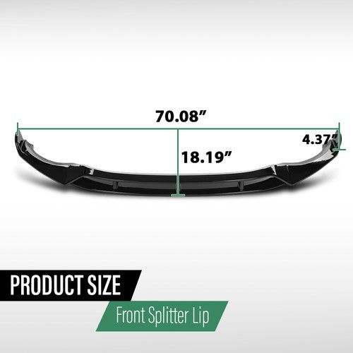 Solid Spare Fit For 18-21 BMW X3 G01 X4 G02 M-Sport Bumper Front Lip Splitter Glossy Black