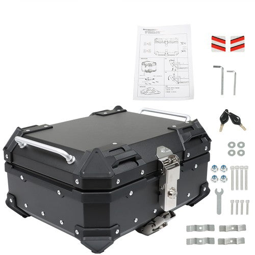 Solid Spare Motorcycle Aluminum Trunk Rear Top Case Luggage Tour Tail Tool Box Lock 22L
