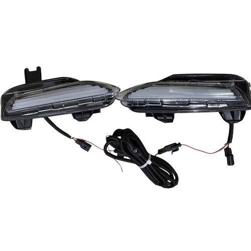 Fit 2014-2017 Infiniti Q50 LED Fog Lights Double Color DRL Turn Signal Lamp Pair