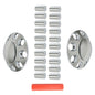 Solid Spare Chrome Front Axle Wheel Cover Hub Cap 33mm Lug Nuts Kit Semi Truck Set of 2