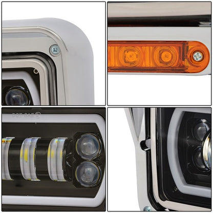 Solid Spare Pair Full Led Headlights For Kenworth T800 Peterbilt Freightliner Western Star