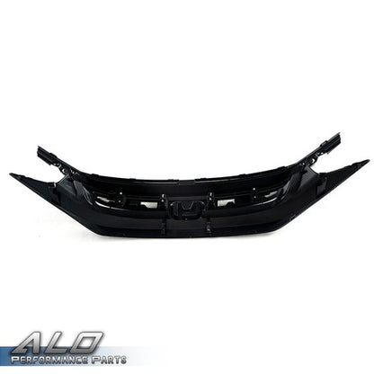 Solid Spare Fit For 2019-2020 Honda Civic Front Bumper Mesh Grille Grill Glossy Black USA