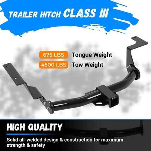 Solid Spare Bumper Class III Trailer Hitch 2" Receiver For Honda CRV 2007-2011 Powder Coated