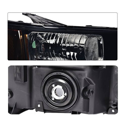 Solid Spare Fit For 2007-2014 GMC Sierra 1500 2500 3500 Smoked/Black Headlight Head Lamps