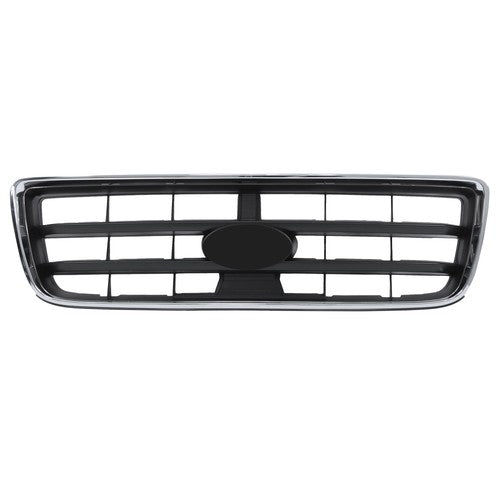 Solid Spare Front Bumper Upper Grille Chrome Shell w/ Insert For Subaru Forester 2003-2005