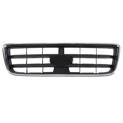 Solid Spare Front Bumper Upper Grille Chrome Shell w/ Insert For Subaru Forester 2003-2005