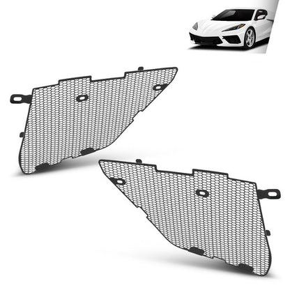 Solid Spare Fit For 2020-2025 Corvette C8 Aluminium Radiator Mesh Grill Grille Guards Covers