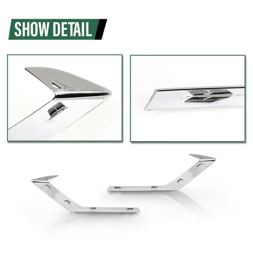 Solid Spare Pair Front Bumper Trim Fog Light Molding Silver Fit For 2019-2022 Volvo V60 S60