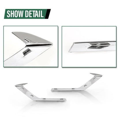 Solid Spare Pair Front Bumper Trim Fog Light Molding Silver Fit For 2019-2022 Volvo V60 S60