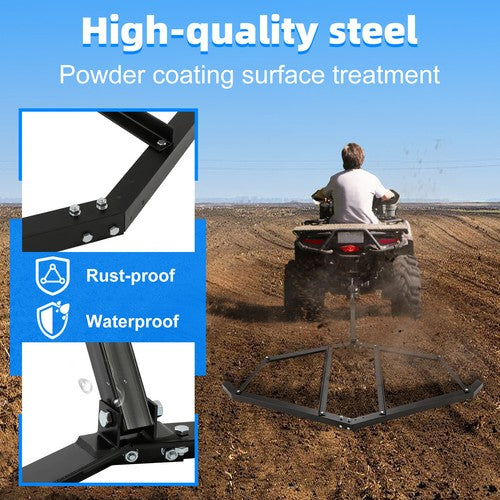 Solid Spare Tow Behind Drag Harrow for ATV UTV And Garden Lawn Tractor with 72" Width