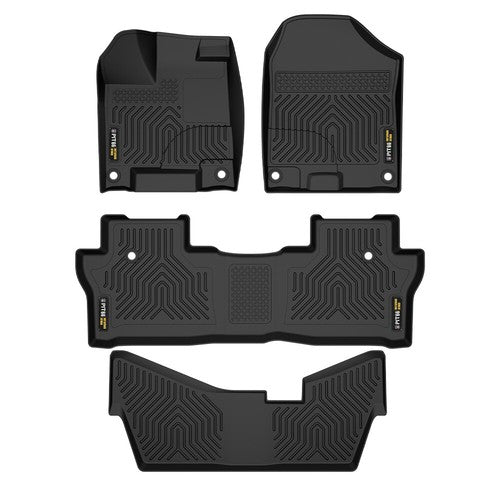 Solid Spare 3D Molded TPE Floor Mats Fit For 16-22 Honda Pilot Car Carpet All Weather Liners