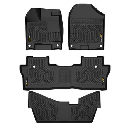 Solid Spare 3D Molded TPE Floor Mats Fit For 16-22 Honda Pilot Car Carpet All Weather Liners