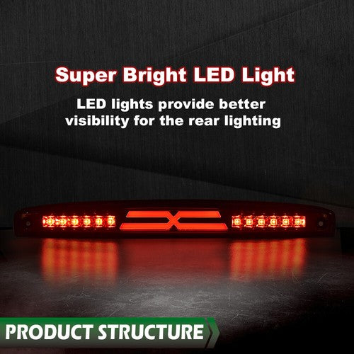 Solid Spare Fit For 2003-2006 Dodge Ram 2500 3500 LED Rear Center Tailgate Brake Light Red