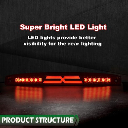 Solid Spare Fit For 2003-2006 Dodge Ram 2500 3500 LED Rear Center Tailgate Brake Light Red
