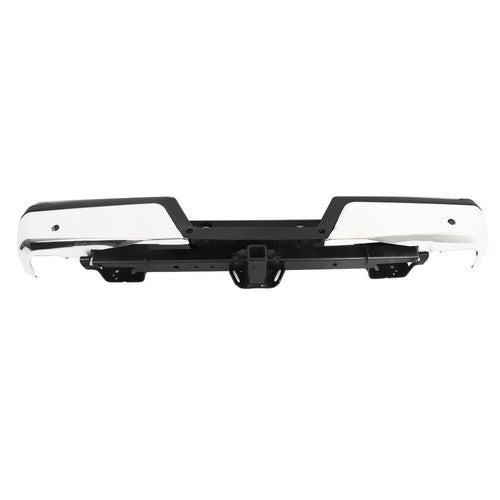 Solid Spare Chrome Rear Bumper For Ford F150 2015-2019 w/ Heavy Duty Tow & Sensor Hole