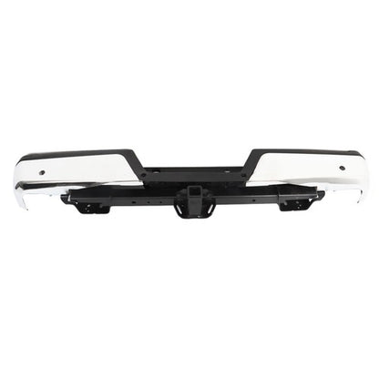 Solid Spare Chrome Rear Bumper For Ford F150 2015-2019 w/ Heavy Duty Tow & Sensor Hole
