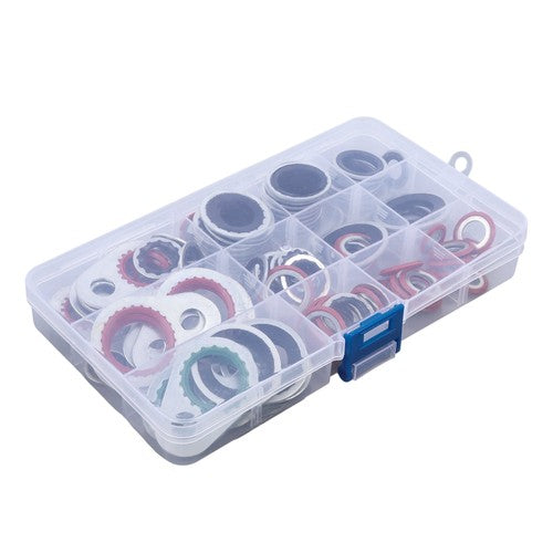 Solid Spare 95-Piece Premium A/C Compressor Gasket Seal Kit with 12 Different Sizes Included