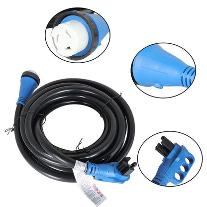 Solid Spare 14-50P 50 Amp 30ft Generator Extension Cord & Power Inlet Box Power Combo Kit