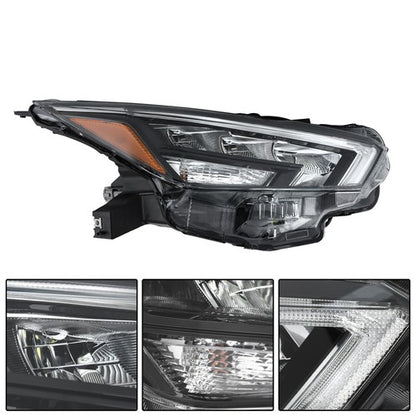 Solid Spare LED Chrome Headlight Replacement Fit For Nissan Versa 2020-2021 Right Clear Lens