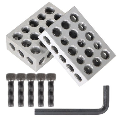Solid Spare 8 Piece 1-2-3 123 Precision 23 Hole Block Set With Screws & HEX KEY Case New