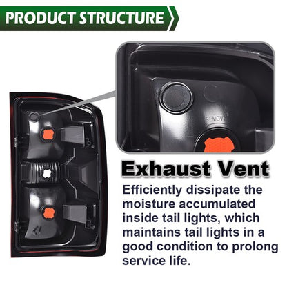 Solid Spare Fit For 14-19 Chevy Silverado Smoke Tail Lights Brake Lamps w/ Wiring Harness