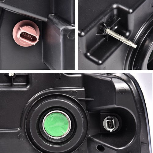 Solid Spare For 04-08 Ford F150 Pickup Smoked Housing Headlight Clear Side Corner Lamps Pair
