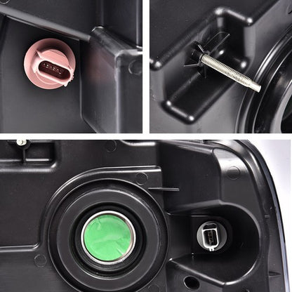 Solid Spare For 04-08 Ford F150 Pickup Smoked Housing Headlight Clear Side Corner Lamps Pair