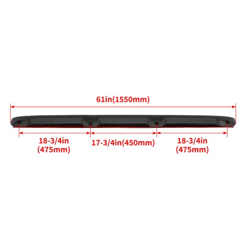 Solid Spare Tailgate Spoiler Cap Molding Top Protector For 1999-2007 Silverado Sierra Black