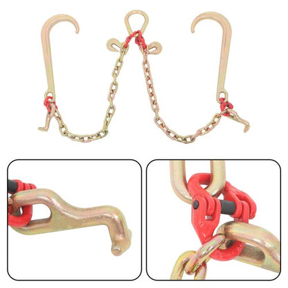 Solid Spare 5/16in*2ft G80 Chain Double Limb Hook Chain Fracture Strength 9260lbs T J Hook