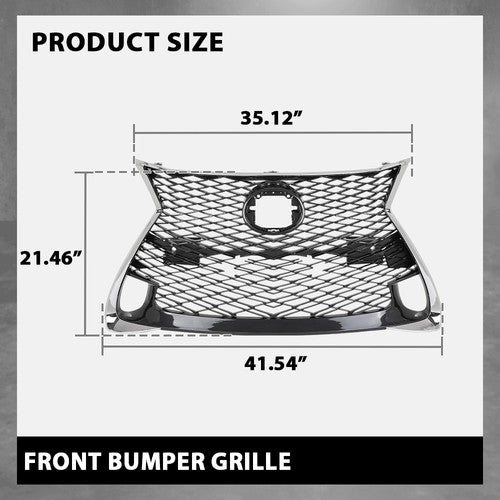 Solid Spare Front Bumper Grille Grill Fit For 16-17 Lexus GS200t 16-18 GS450h 16-20 GS350