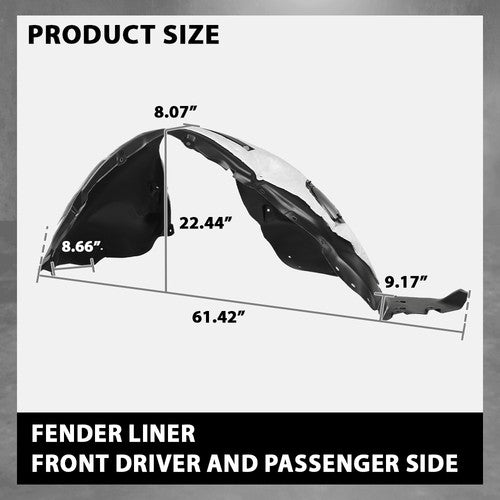 Solid Spare Front Fender Liner Splash Shield Left+Right Fit For 2016-2019 Ford Explorer