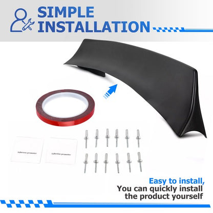 Solid Spare NEW Matte Black Duckbill Style Rear Trunk Lip Wing Spoiler FOR 90-97 Mazda Miata