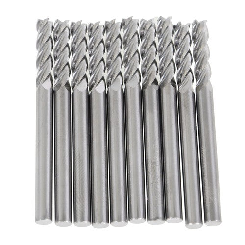 Solid Spare 10 PCS 1/8" Diameter 4 Flute 1-1/2" Overall Length Carbide Square End Mill
