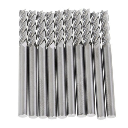 Solid Spare 10 PCS 1/8" Diameter 4 Flute 1-1/2" Overall Length Carbide Square End Mill