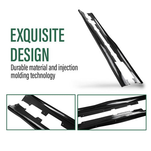 Solid Spare ZL1 Style Side Skirts Extension Rocker Panels For 16-23 Chevy Camaro RS SS LT LS