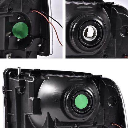 Solid Spare LED DRL Headlights For 2005-2007 Ford F250 F350 F450 F550 Super Duty LH+RH Pair
