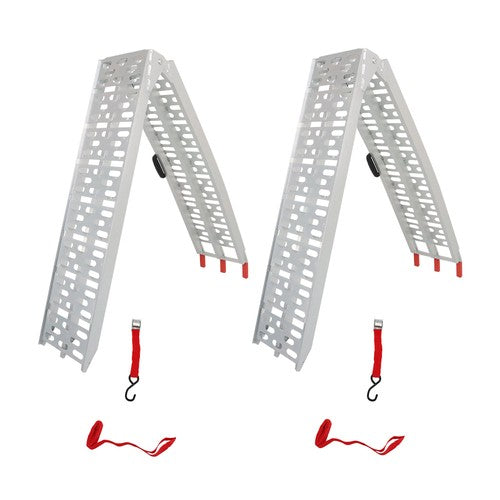 Solid Spare 2pcs ATV UTV 7.5' Aluminum Folding Loading Ramps For Truck Motorcycle Lawn Mower