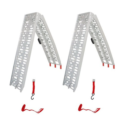 Solid Spare 2pcs ATV UTV 7.5' Aluminum Folding Loading Ramps For Truck Motorcycle Lawn Mower