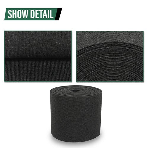 Solid Spare 12" x 75' Ribbed Bunk Carpet / Marine Boat Trailer Runners / Outdoor - Black