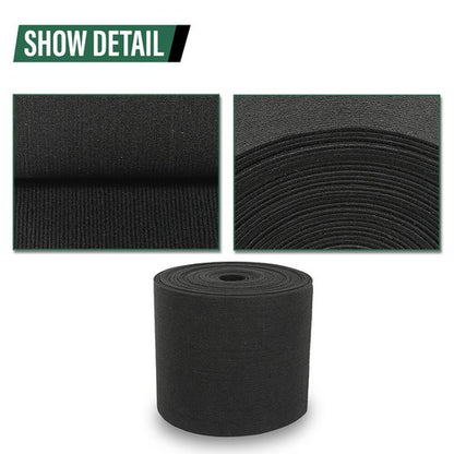 Solid Spare 12" x 75' Ribbed Bunk Carpet / Marine Boat Trailer Runners / Outdoor - Black