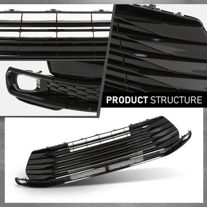 Solid Spare Fit For 2021-2025 Toyota Sienna W/O Sensor Hole Front Bumper Lower Grille Grill