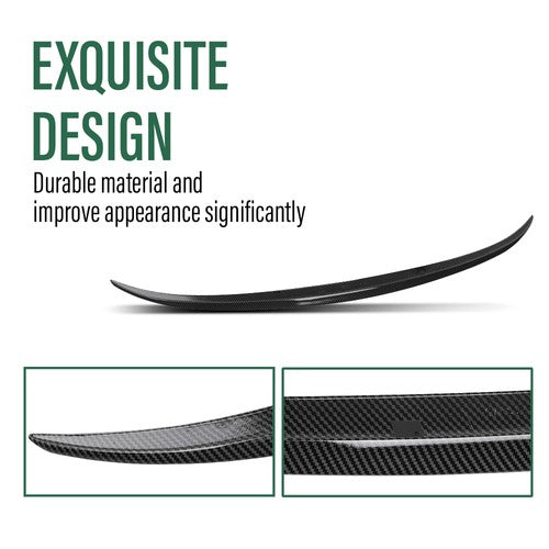 Solid Spare Fit For 11-16 BMW F10 5 Series 535i 528i Carbon Look M5 Style Trunk Spoiler Wing