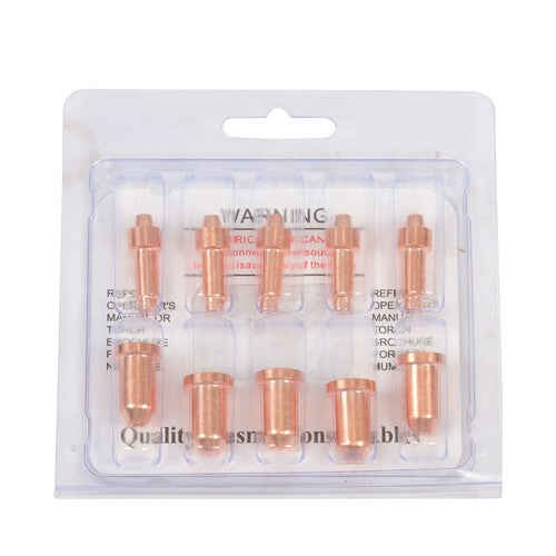 Solid Spare 10pcs Plasma Cutter Torch 249926 249928 Nozzle + Electrodes for Miller XT40 XT30
