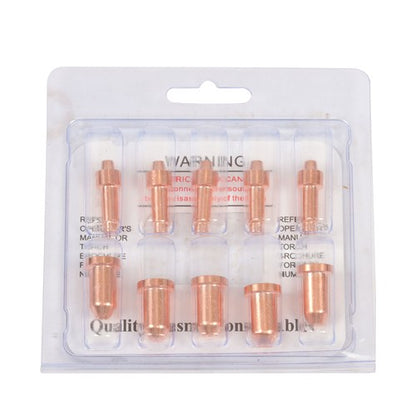 Solid Spare 10pcs Plasma Cutter Torch 249926 249928 Nozzle + Electrodes for Miller XT40 XT30