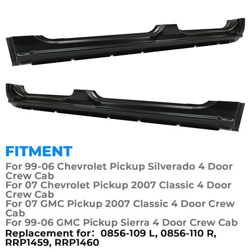 Solid Spare Rocker Panels FOR 99-07 Chevy Crew Cab Silverado GMC Sierra 4 Door Pickup PAIR