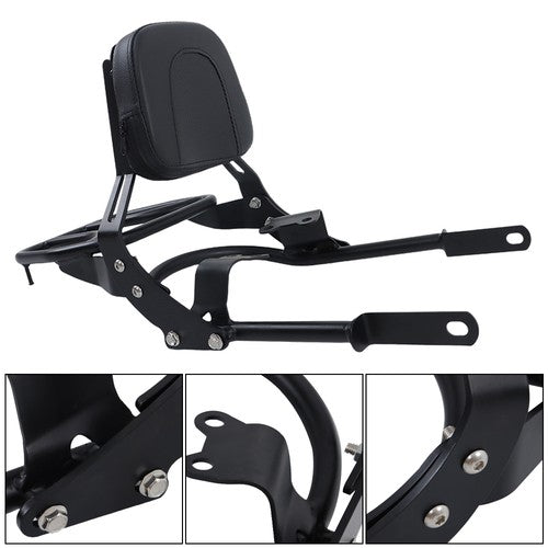 Solid Spare Backrest Sissy Bar w/ Luggage Rack For Bonneville T100 T120/Black 2016-24 US