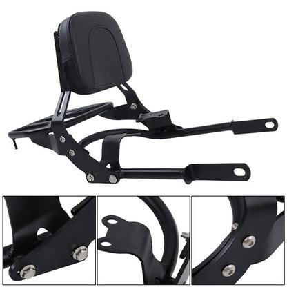Solid Spare Backrest Sissy Bar w/ Luggage Rack For Bonneville T100 T120/Black 2016-24 US