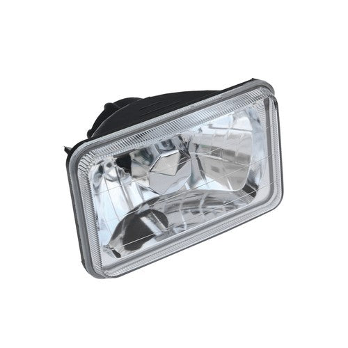 4x6" Inch Clear Glass Lens Diamond Cut Chrome Crystal Semi Sealed Beam Headlight