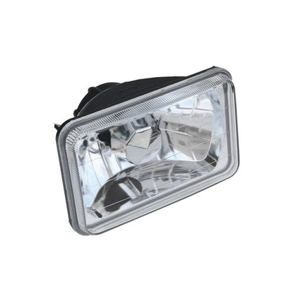4x6" Inch Clear Glass Lens Diamond Cut Chrome Crystal Semi Sealed Beam Headlight